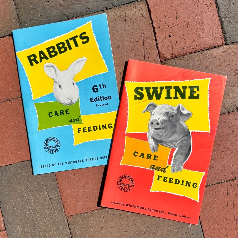2 Vintage Rabbits Swine Pigs Wirthmore Feeds Care Guides Agriculture Farmcore